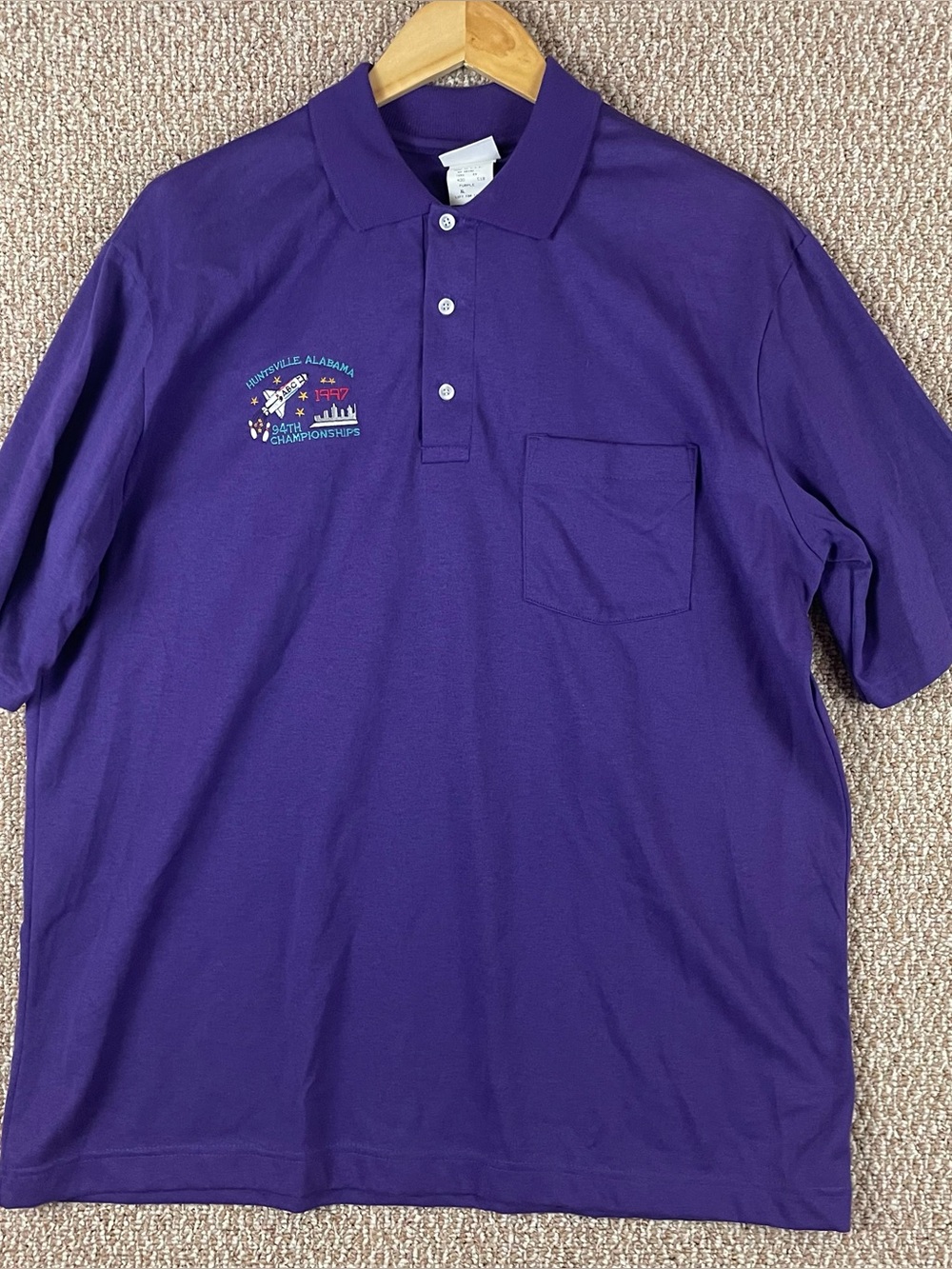 Vintage 90S Bowling Shirt Men’s Large ABC Single Stitch USA Rocket Alabama 272